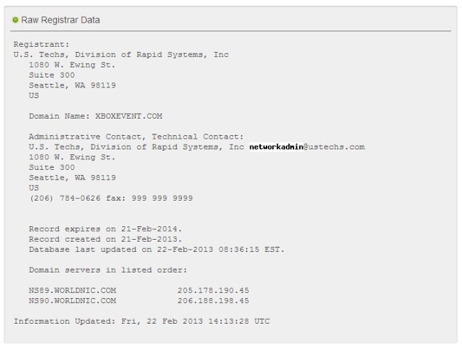 Screengrab taken at 14:41 GMT on February 22nd