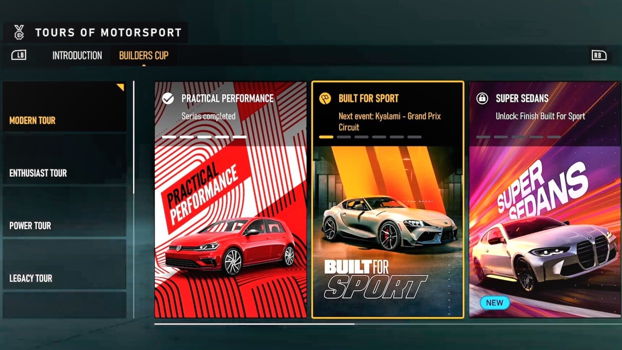 Il gioco della campagna di Forza Motorsport offre una progressione simile a un gioco di ruolo