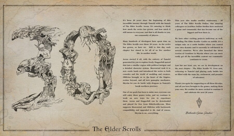 Bethesda Provides Tiny Update On The Elder Scrolls 6 To Celebrate Series Anniversary 1