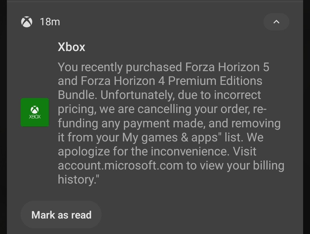Microsoft is issuing refunds for the Forza Horizon bundle price bug