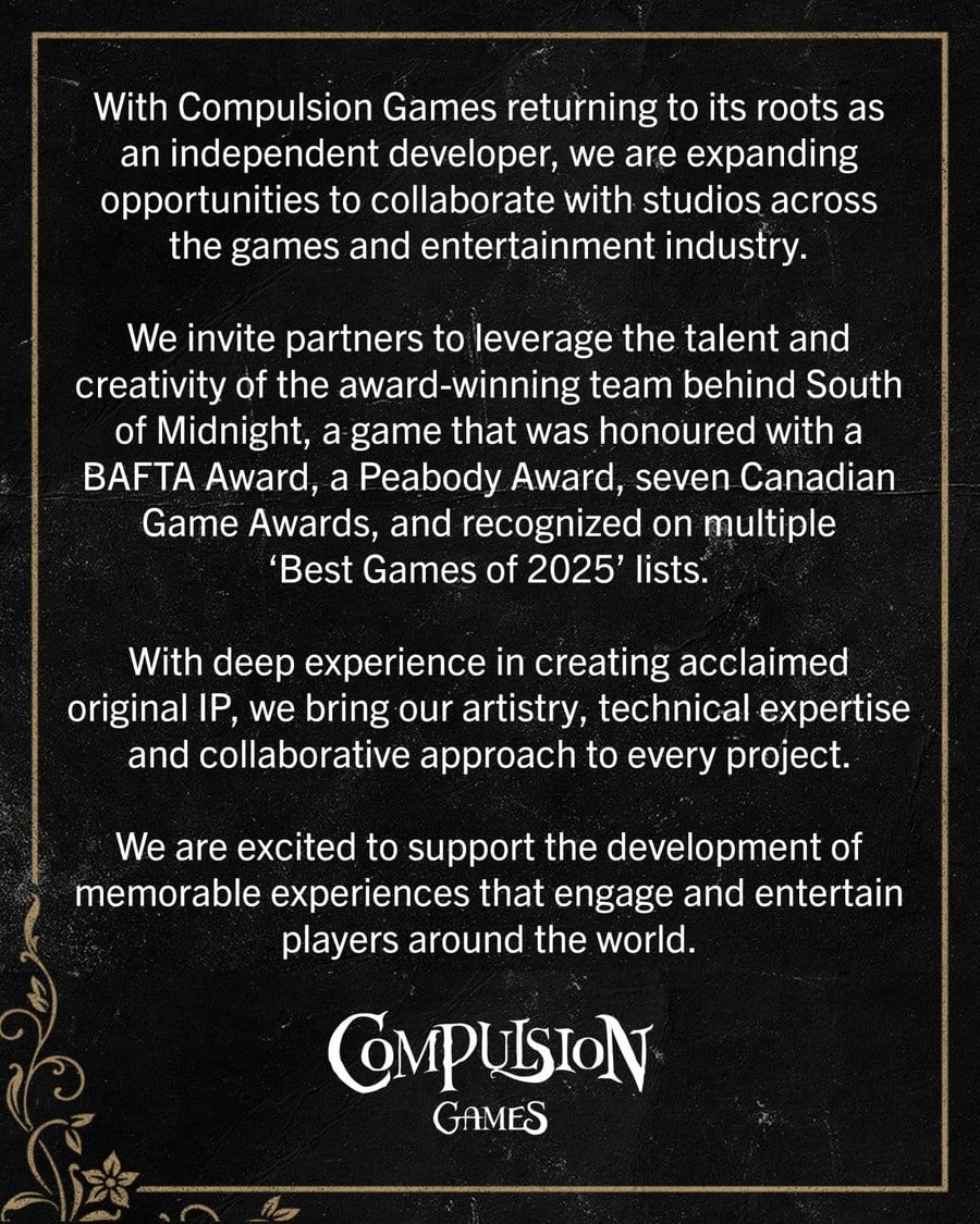 Former Xbox Studio Compulsion Games Shares Open Letter To 'Studios Across The Industry' 2