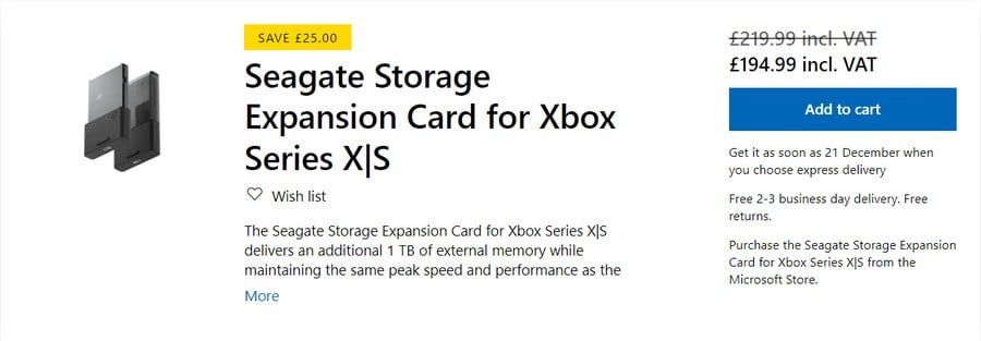 Microsoft Has Discounted The Xbox Series X|S 1TB Storage Card In The UK 2