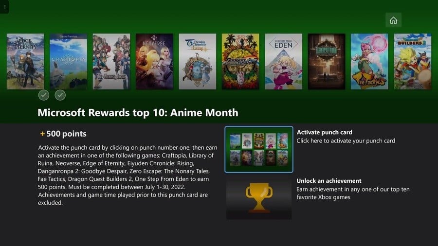 Recompensas da Microsoft: como concluir o 'Top 10' Xbox Punch Card 2 de julho de 2022