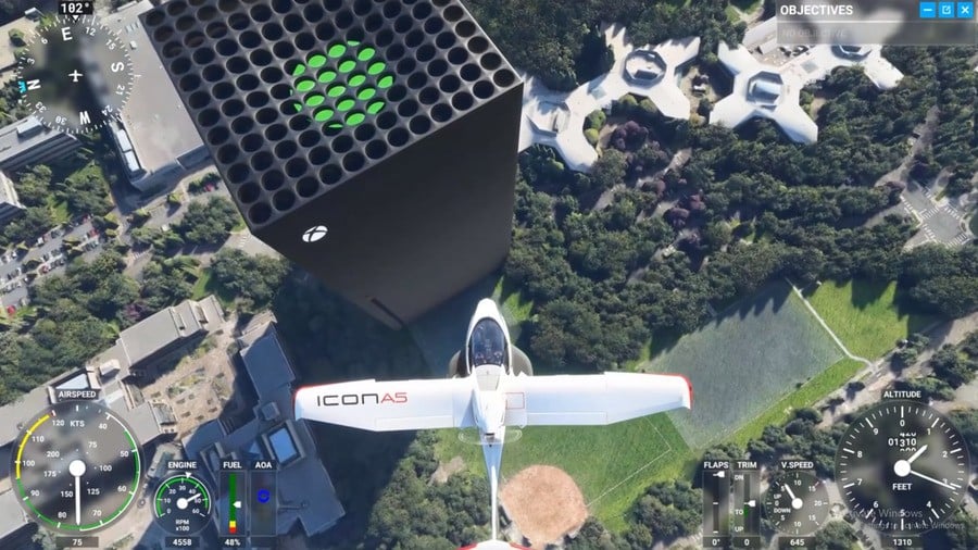 Random: Someone Added A Giant Xbox Series X To Microsoft Flight Simulator