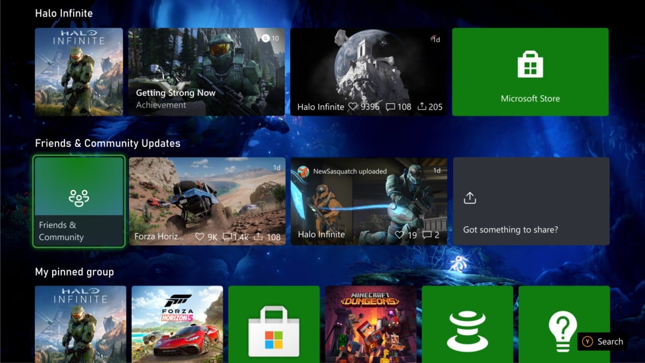 Xbox Dashboard voegt een nieuwe sectie “Vrienden en community-updates” toe