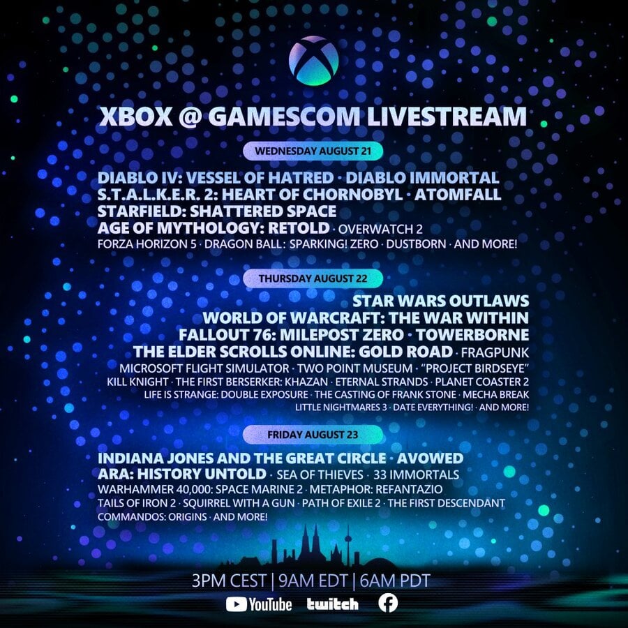 Xbox Reveals Full Daily Livestream Schedule For Gamescom 2024 2