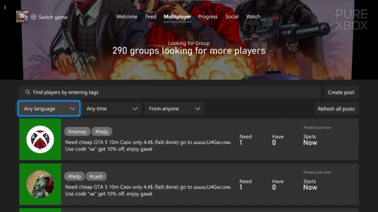 Xbox L4G Users Frustrated Over Constant Spam From Bot Accounts