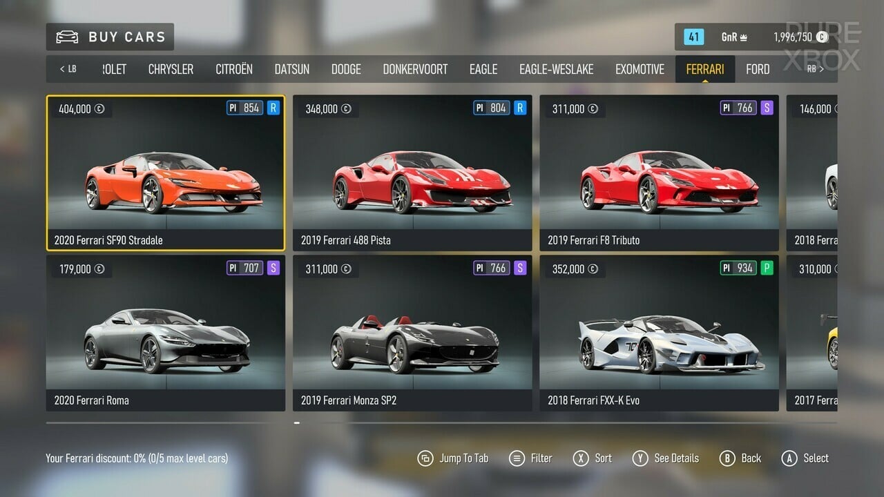 Forza Horizon 3 car list - From Ford to Ferrari