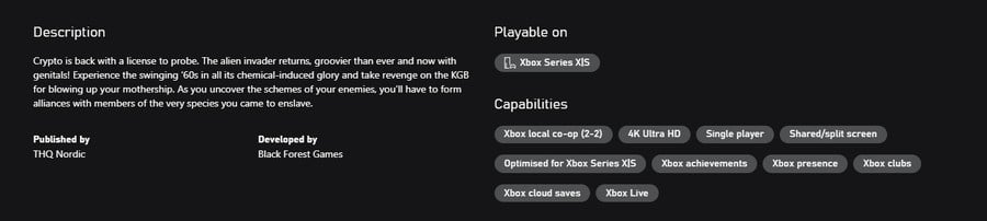 A página da loja Xbox de Destroy All Humans 2 está causando confusão 3