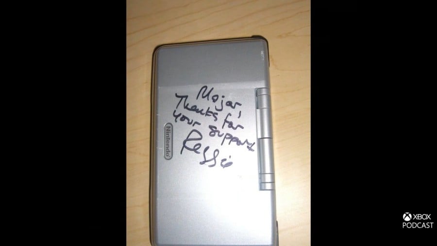 Larry's Nintendo DS, signed by Reggie