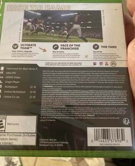 Madden NFL 21 Xbox Series X Cover 2
