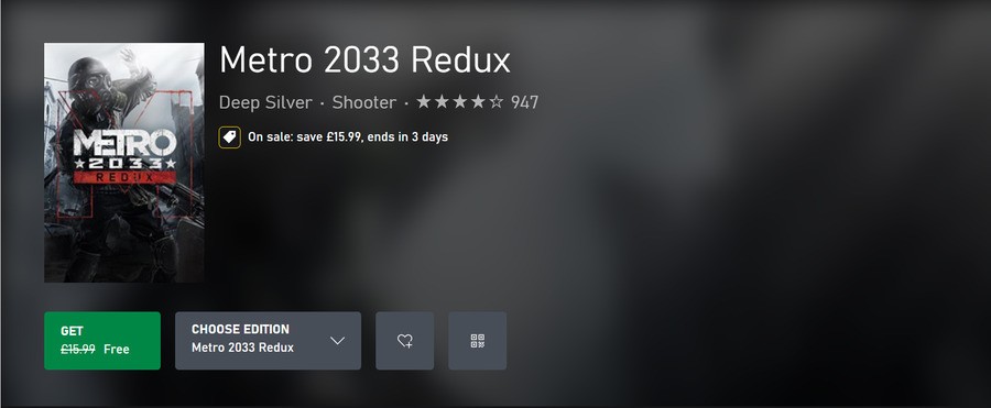 Metro 2033 Redux Free Xbox (Pure Xbox) 1