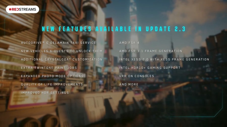 A desenvolvedora polonesa CD Projekt Red compartilhou detalhes da atualização 2.3 do Cyberpunk 2077, que chegará amanhã (17).
