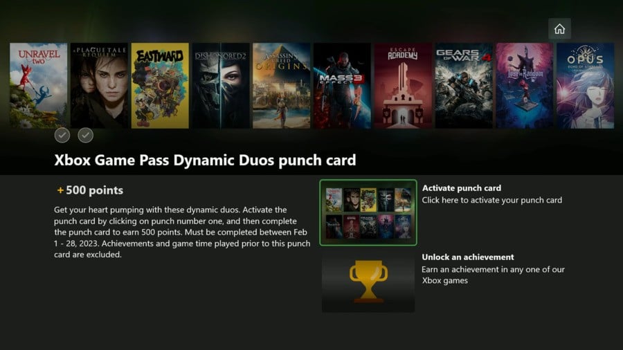 Microsoft Rewards: How To Complete February 2023's 'Xbox Game Pass Dynamic Duos' Punch Card 2
