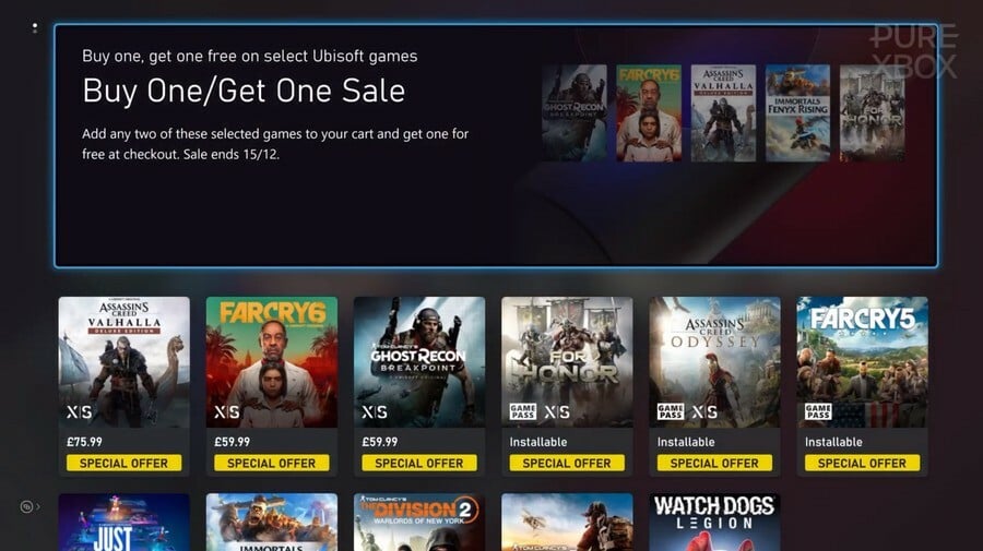 Xbox está oferecendo 'Compre um, ganhe um grátis' em jogos selecionados da Ubisoft em 1º de dezembro