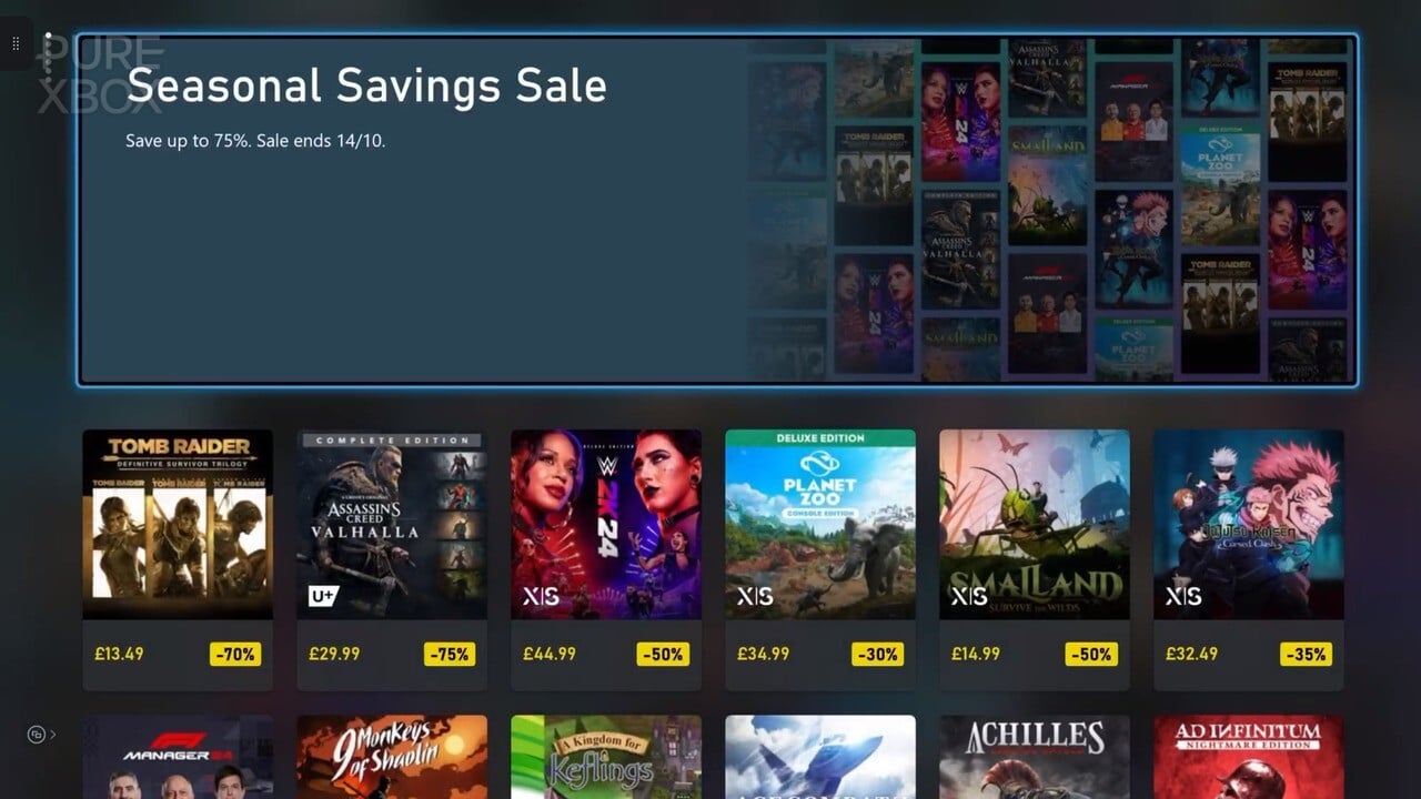 Xbox 'Seasonal Savings' Sale Includes Hundreds Of Discounted Games