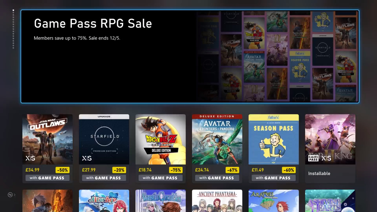 Xbox Adds Multiple New Sales, Including One Focused Around RPGs