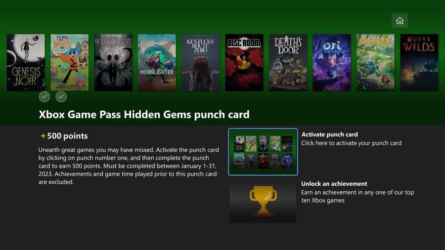 Microsoft Rewards: How To Complete January 2023's 'Xbox Game Pass Hidden Gems' Punch Card 2