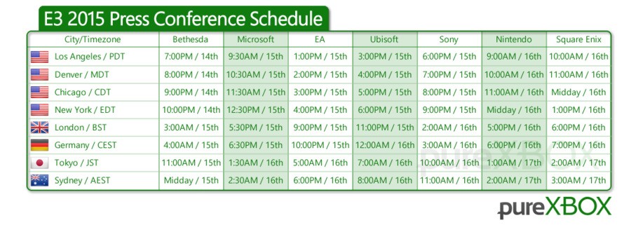 E3 2015 Conference Schedule