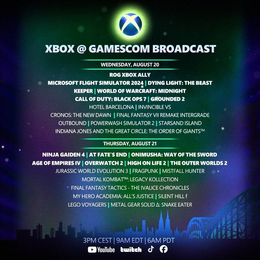 Xbox Announces Big List Of Games For Its Two Gamescom Broadcasts Next Week 2