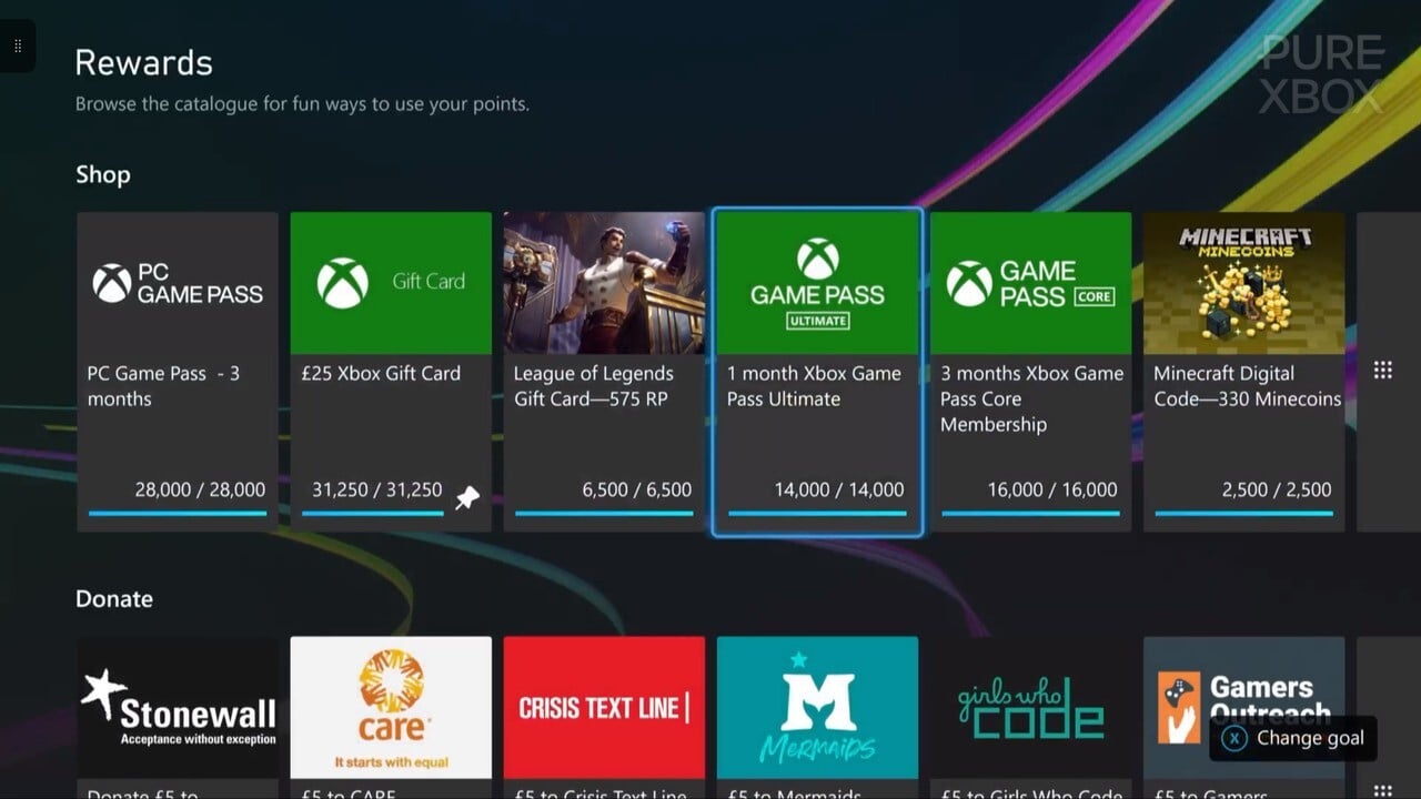 Microsoft Rewards está realizando grandes cambios en Xbox Game Pass