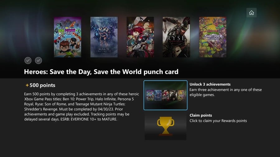 Microsoft Rewards: How To Complete April's 'Save The Day, Save The World' Xbox Punch Card 2