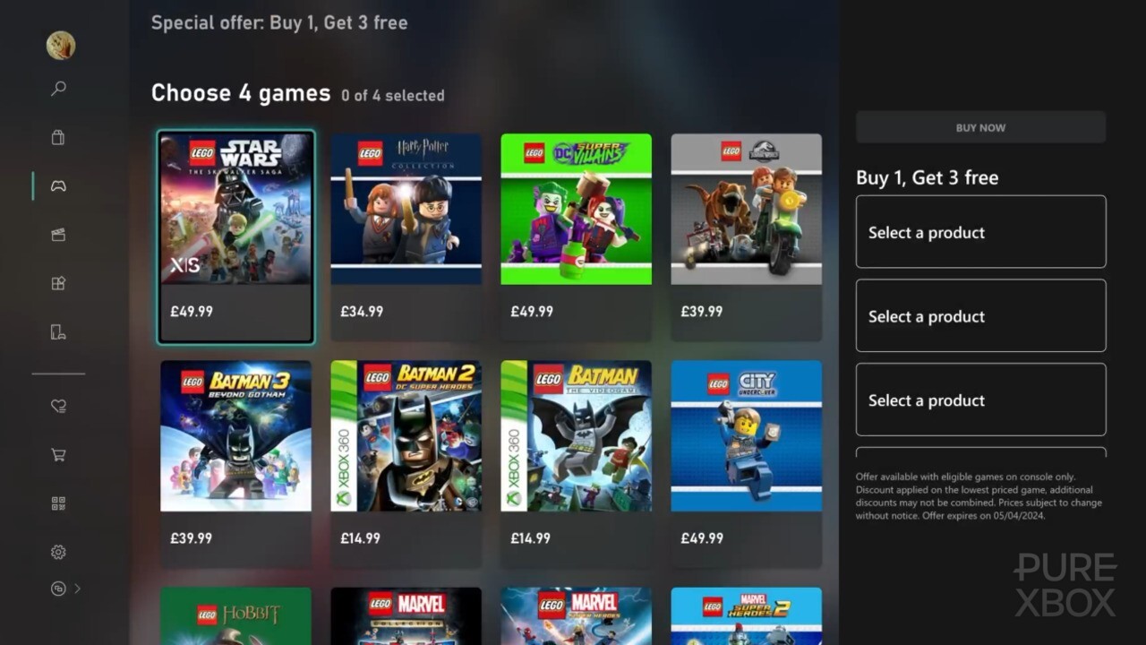 Xbox Is Hosting A Lego-themed 'buy 1, Get 3 Free' Sale Right Now 