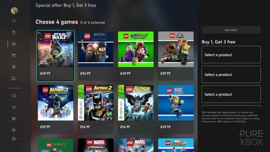 Xbox Is Hosting A LEGO-Themed 'Buy 1, Get 3 Free' Sale Right Now