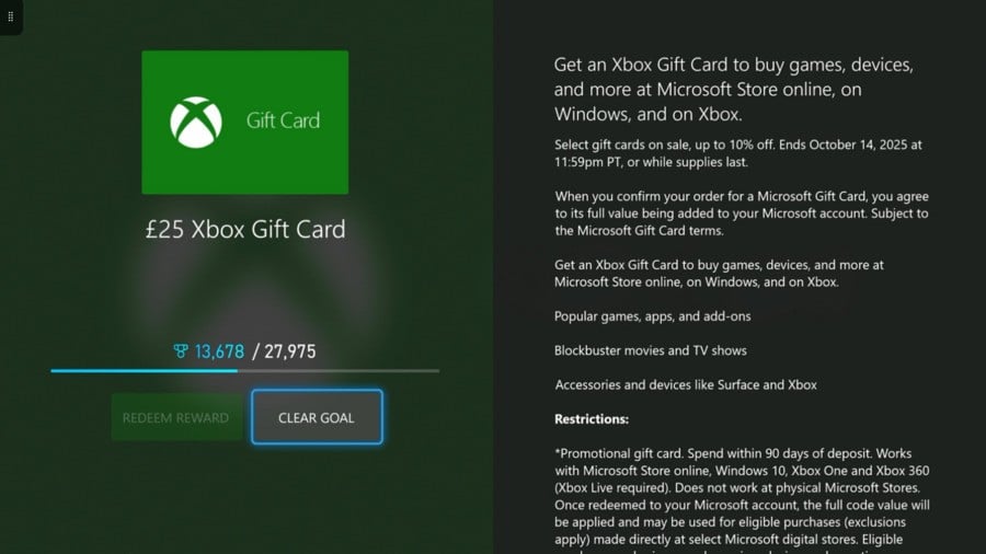Comienza la venta de tarjetas de regalo de octubre de Microsoft Rewards, que incluye descuento en crédito de Xbox 3