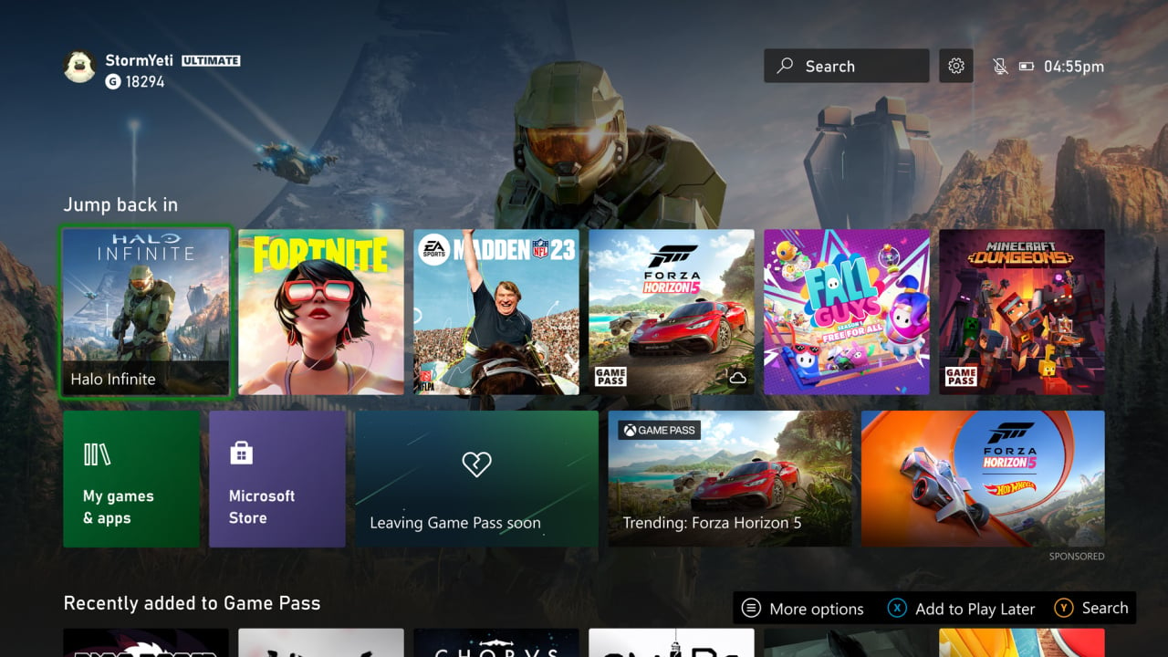 My Experiences section on the Xbox Discover page ignores your