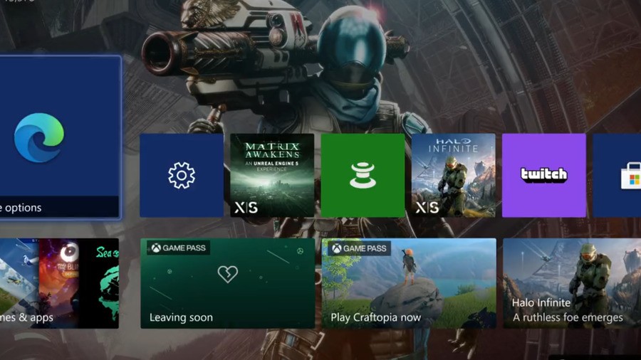 Xbox Series X and S dashboard
