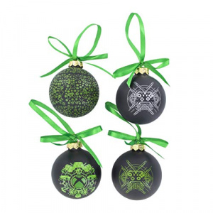 Paladone Xbox Xmas Ornaments, Set of 4 Xbox Bauble Christmas Tree Decorations