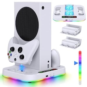 Cooling Fan Stand & RGB Light Strip for Xbox Series S