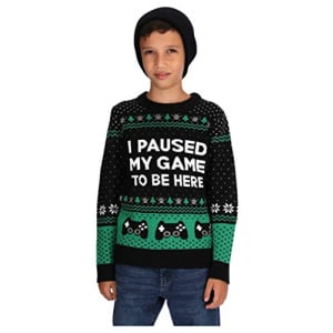 I Paused My Game to Be Here Christmas Kids Sweater