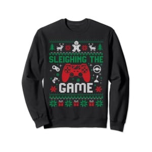 Sleighing The Game Ugly Christmas Sweater