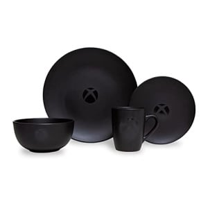 Ukonic Xbox Matte Black 8-Piece Ceramic Dinnerware Set