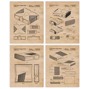 Vintage Xbox Devices Patent Prints, 4 (8x10)