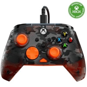 Turtle Beach Rematch Core Ghost Black Camo/Orange Wired Gaming Controller – Licensed for Xbox Series X and S, Xbox One and Windows PCs – Audio Controls, Rumble Motors and Impulse Triggers, 8ft Cable